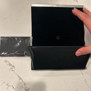 New Givenchy Sunglass Case Large Magnetic Closure with Wipe Cloth Logo Black